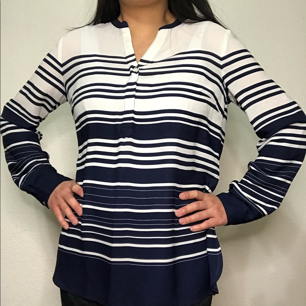 🌱 Banana Republic | Navy Striped Top